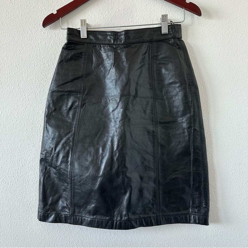 Classic Directions Leathers Black Leather Skirt
